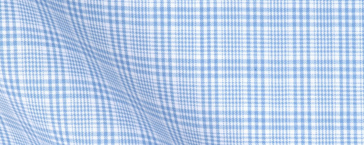 Light Blue Prince of Wales Plaid Broadcloth