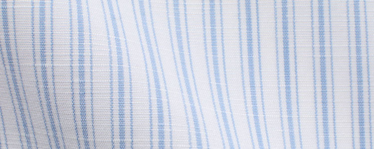 Light Blue Triple Stripe Cotton/Linen Easy Wear | Easy Care