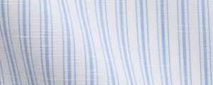 Light Blue Triple Stripe Cotton/Linen Easy Wear | Easy Care