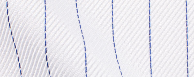 White/Navy Pinstripe Satin Twill | 90/2