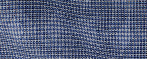 Blue Micro Houndstooth / Abstract Diamonds Printed Brushed Twill