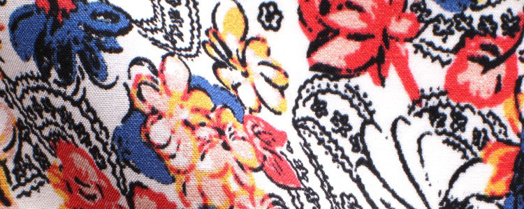 Multi Color Bright Floral Print Broadcloth