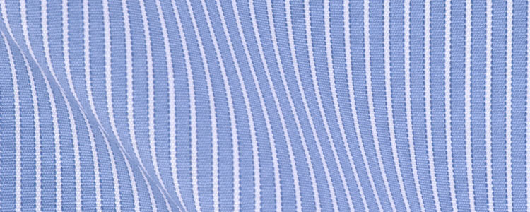 Blue Reverse Border Stripe Two Ply Broadcloth