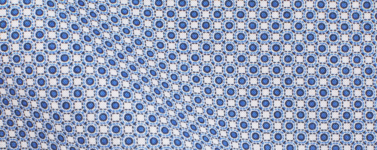 Blue Abstract Circles/Medallions Print Broadcloth