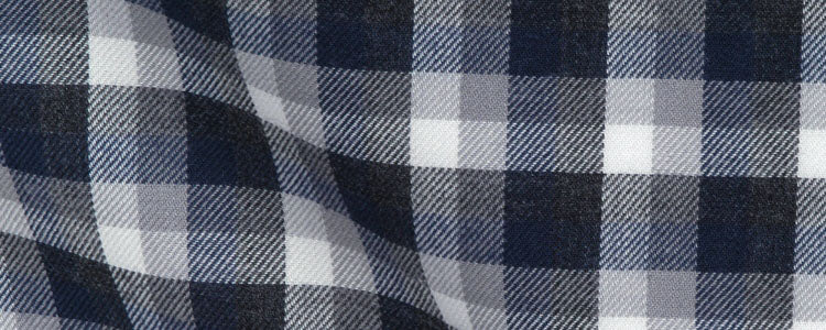 Blue / Grey Brushed Twill Plaid