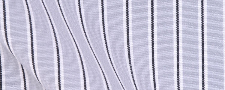 Grey Reverse Multi Stripe Two Ply Broadcloth