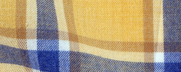 Yellow Blue/Tan Brushed Twill Plaid