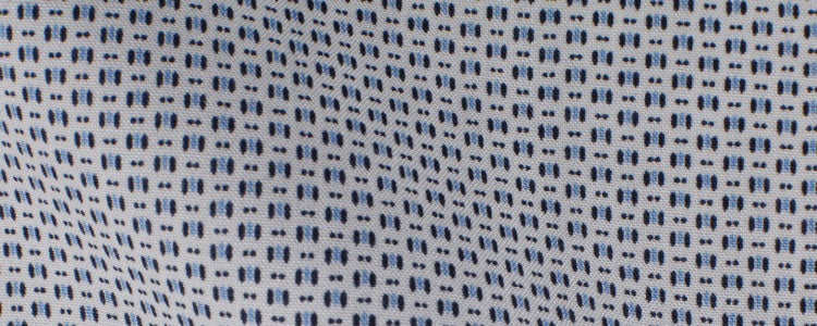 White/Blue Abstract Print Broadcloth