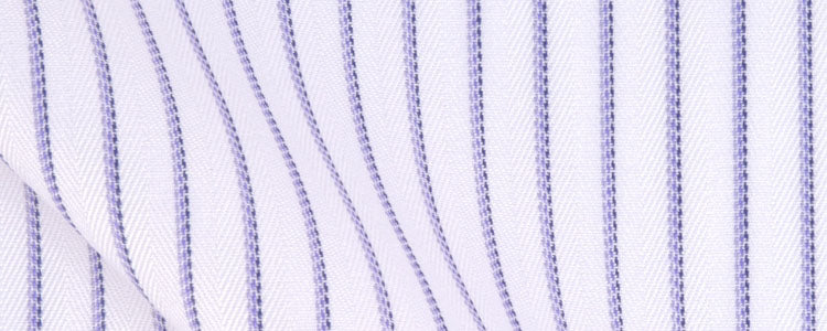 White/Lavender Herringbone Stripe | 120/2