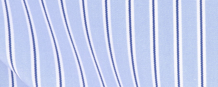 Light Blue Reverse Multi Stripe Two Ply Broadcloth