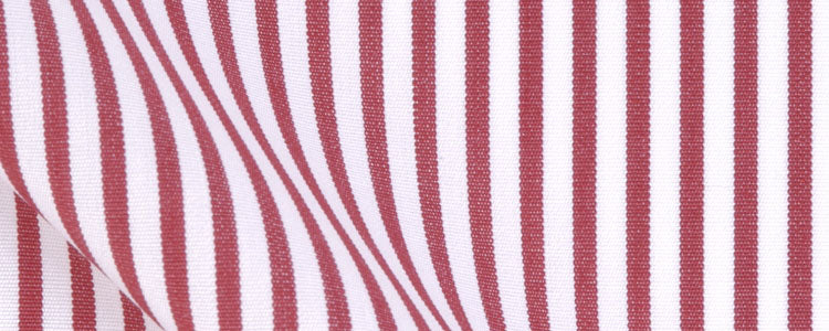 Dark Red University Stripe Broadcloth | 120/2