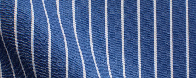 Navy Reverse Stripe Cotton/Tencel