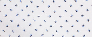 White / Blue Abstract Design Print Broadcloth