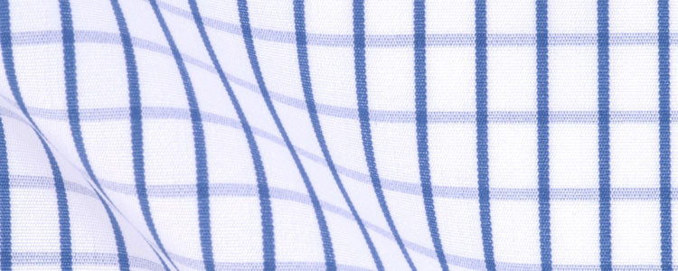 French Blue Graph Check Broadcloth | 120/2