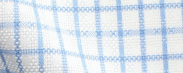 White/Blue Graph Check Satin Dobby | 90/2