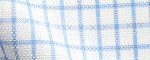 White/Blue Graph Check Satin Dobby | 90/2