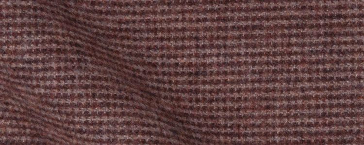 Russet Heathered Brushed Twill Micro Houndstooth