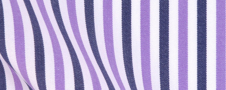 Purple/Navy/White Classic Bengal Stripe Two Ply Broadcloth