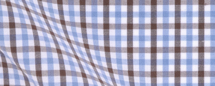 Blue/Brown Mini Gingham Broadcloth