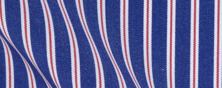 Navy/Red Reverse Multi Stripe Two Ply Broadcloth