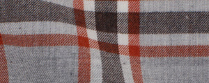 Grey/Rust Brushed Twill Plaid