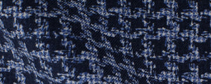 Navy / Light Blue Abstract Houndstooth Printed Brushed Twill