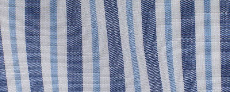 Blue/Navy Stripe Cotton/Linen Easy Wear | Easy Care