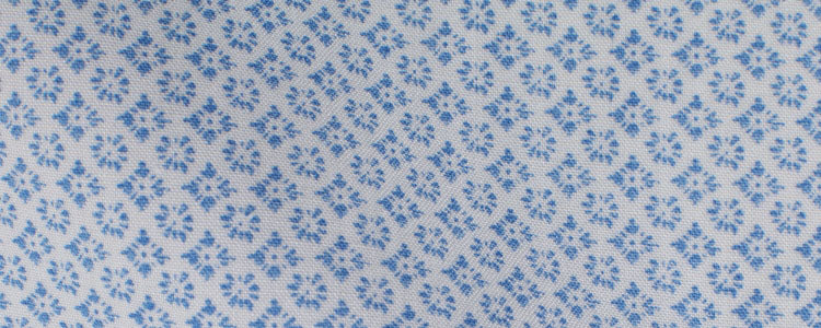 White / Blue Abstract Print Broadcloth