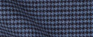 Blue Houndstooth Brush Twill Flannel