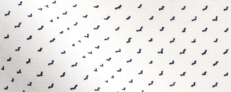 White / Abstract Blue Birds Print Broadcloth