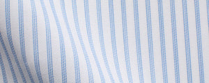 Light Blue Triple Hairline Stripe Cotton/Tencel