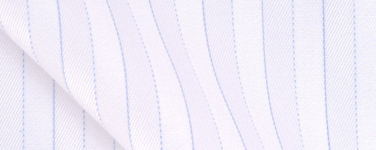 White/Blue Wide Twill Satin Stripe | 120/2