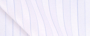 White/Blue Wide Twill Satin Stripe | 120/2