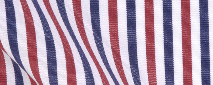 Red/Navy/White Classic Bengal Stripe Two Ply Broadcloth