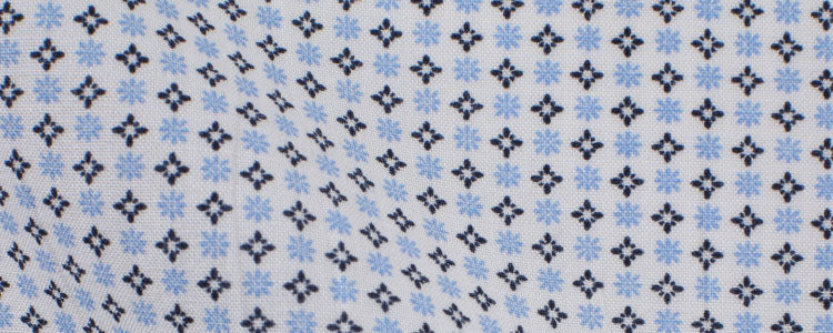 Blue Abstract Snowflake Print Broadcloth