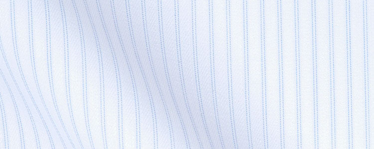 White/Blue Double Bar Stripe Twill