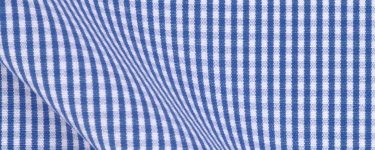 French Blue Mini Gingham Broadcloth | 120/2