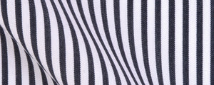 Black University Stripe Broadcloth | 120/2