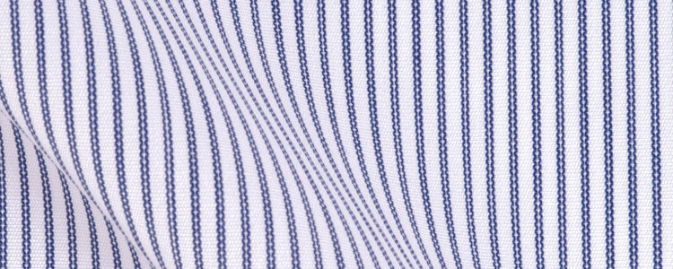 Navy Double Bar Stripe Two Ply Broadcloth