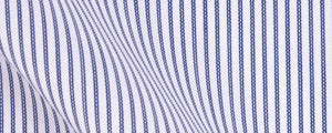 Navy Double Bar Stripe Two Ply Broadcloth