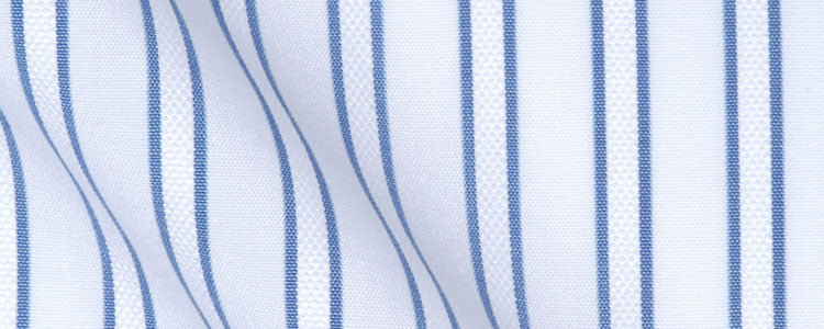 White/Blue Border Satin Stripe