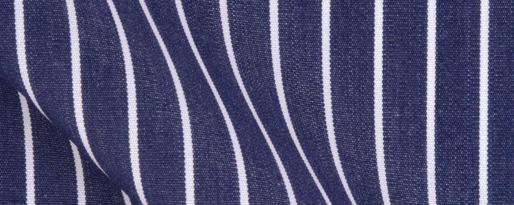 Navy Reverse Stripe Broadcloth | 120/2