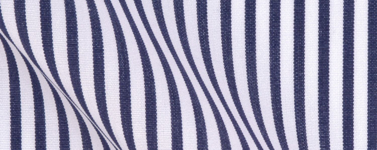 Navy University Stripe Broadcloth | 120/2