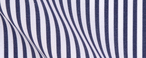 Navy University Stripe Broadcloth | 120/2