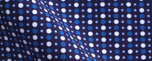 Navy Reverse Circles and Dots Print High Performance Stretch