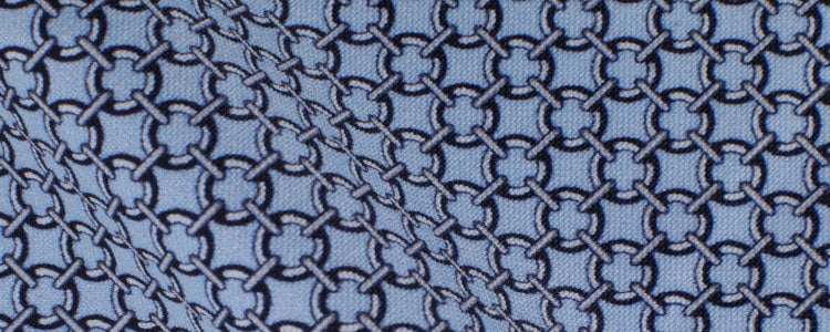 Light Blue Medallions Print High Performance Stretch