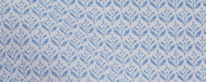 White/Blue Abstract Floral Print Broadcloth