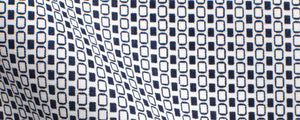 White/Navy Geometric Design Print Broadcloth