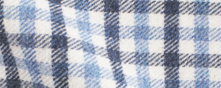 Blue / Light Blue Gingham Brushed Twill