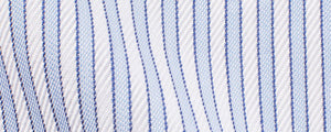 White Twill/Blue Satin Border Stripe | 90/2